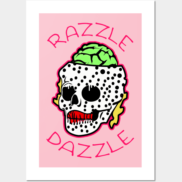 Razzle Dazzle Babe Skull Brain | Cute Dancing logo By Tyler Tilley Wall Art by Tiger Picasso